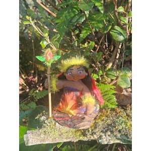 4" Art Doll Pele, Volcano Goddess